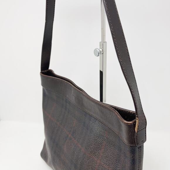 Burberry Nova Check Leather Shoulder Bag Leather Trim Brown Gold Tone Hardware - Picture 6 of 15